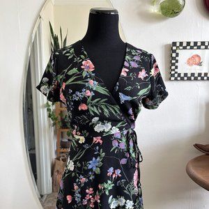 LUSH Flowy Floral Wrap Dress